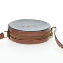CELINE Triomphe Round Purse Shoulder Bag PVC Black Gold Auth 199654M-6