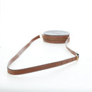 CELINE Triomphe Round Purse Shoulder Bag PVC Black Gold Auth 199654M-7