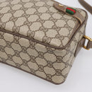 GUCCI GG Supreme Web Sherry Line Bag PVC Beige Gold 93 02 049 Auth 199656-10