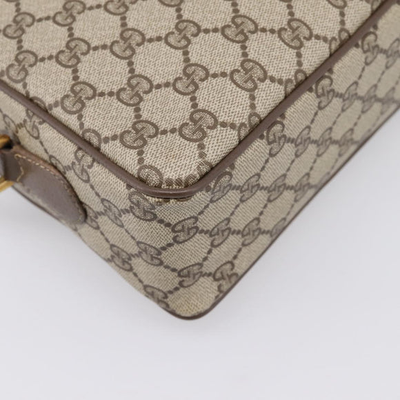GUCCI GG Supreme Web Sherry Line Bag PVC Beige Gold 93 02 049 Auth 199656