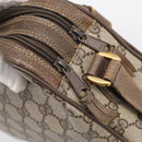 GUCCI GG Supreme Web Sherry Line Bag PVC Beige Gold 93 02 049 Auth 199656-14