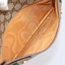 GUCCI GG Supreme Web Sherry Line Bag PVC Beige Gold 93 02 049 Auth 199656-22