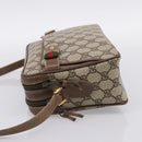 GUCCI GG Supreme Web Sherry Line Bag PVC Beige Gold 93 02 049 Auth 199656-4