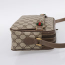 GUCCI GG Supreme Web Sherry Line Bag PVC Beige Gold 93 02 049 Auth 199656-5