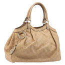 GUCCI GG Canvas Guccissima Tote Bag Leather Beige Gold 211944 Auth 199658V-1