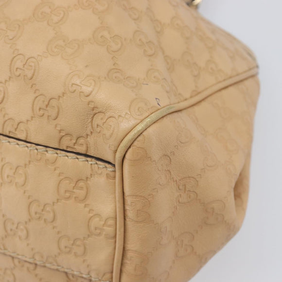 GUCCI GG Canvas Guccissima Tote Bag Leather Beige Gold 211944 Auth 199658V