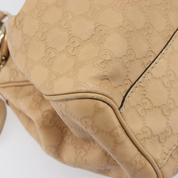 GUCCI GG Canvas Guccissima Tote Bag Leather Beige Gold 211944 Auth 199658V