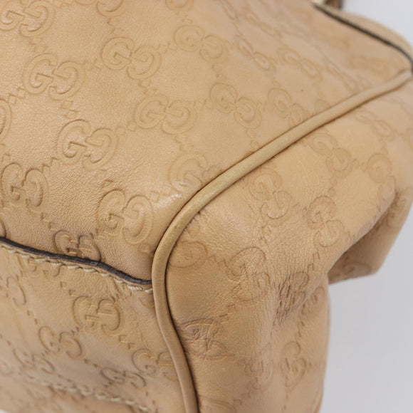 GUCCI GG Canvas Guccissima Tote Bag Leather Beige Gold 211944 Auth 199658V
