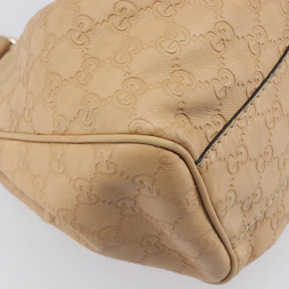 GUCCI GG Canvas Guccissima Tote Bag Leather Beige Gold 211944 Auth 199658V
