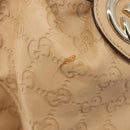 GUCCI GG Canvas Guccissima Tote Bag Leather Beige Gold 211944 Auth 199658V-14