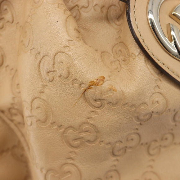 GUCCI GG Canvas Guccissima Tote Bag Leather Beige Gold 211944 Auth 199658V
