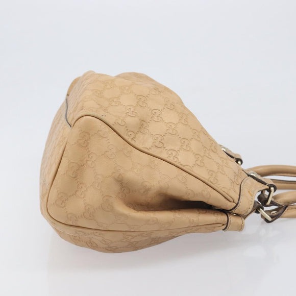 GUCCI GG Canvas Guccissima Tote Bag Leather Beige Gold 211944 Auth 199658V