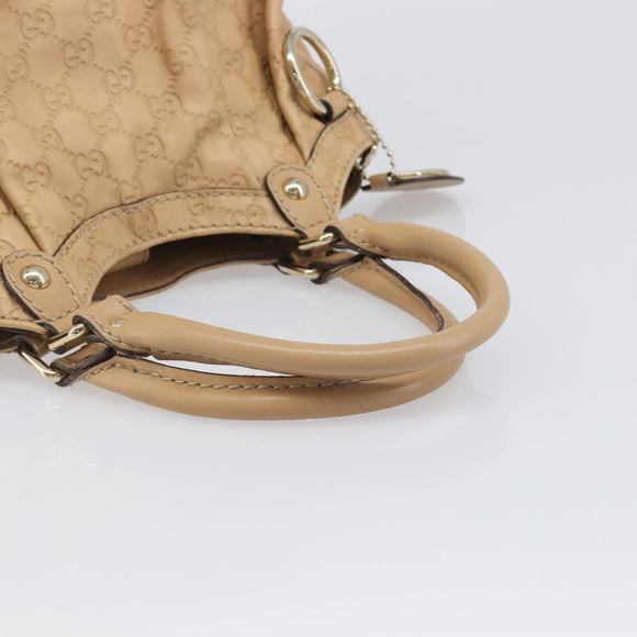 GUCCI GG Canvas Guccissima Tote Bag Leather Beige Gold 211944 Auth 199658V