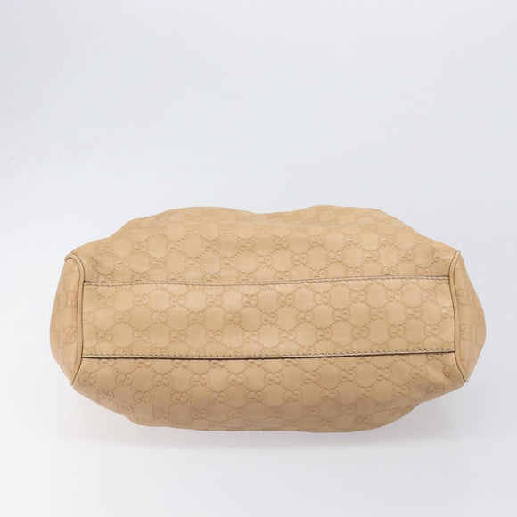 GUCCI GG Canvas Guccissima Tote Bag Leather Beige Gold 211944 Auth 199658V