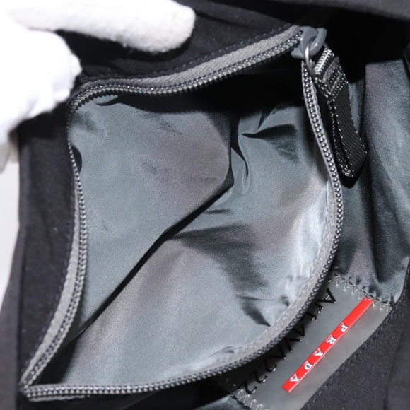PRADA PRADA Sports Shoulder Bag Nylon Black Auth 199659A