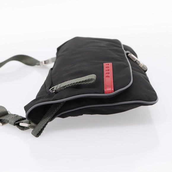 PRADA PRADA Sports Shoulder Bag Nylon Black Auth 199659A