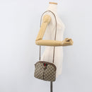 GUCCI GG Supreme Web Sherry Line Bag PVC Beige Gold 904 02 047 Auth 199660-22