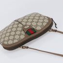GUCCI GG Supreme Web Sherry Line Bag PVC Beige Gold 904 02 047 Auth 199660-6
