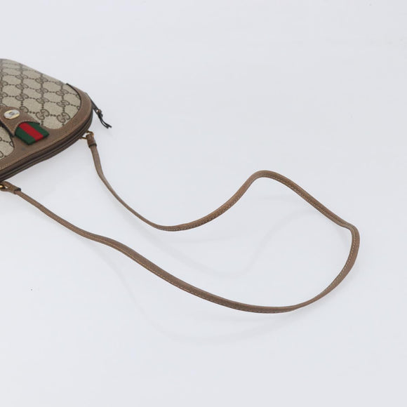 GUCCI GG Supreme Web Sherry Line Bag PVC Beige Gold 904 02 047 Auth 199660