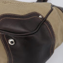 PRADA Tote Bag Canvas Jacquard Beige Silver Auth 199661V-9