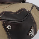 PRADA Tote Bag Canvas Jacquard Beige Silver Auth 199661V-15