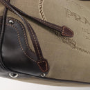PRADA Tote Bag Canvas Jacquard Beige Silver Auth 199661V-19