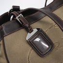 PRADA Tote Bag Canvas Jacquard Beige Silver Auth 199661V-20