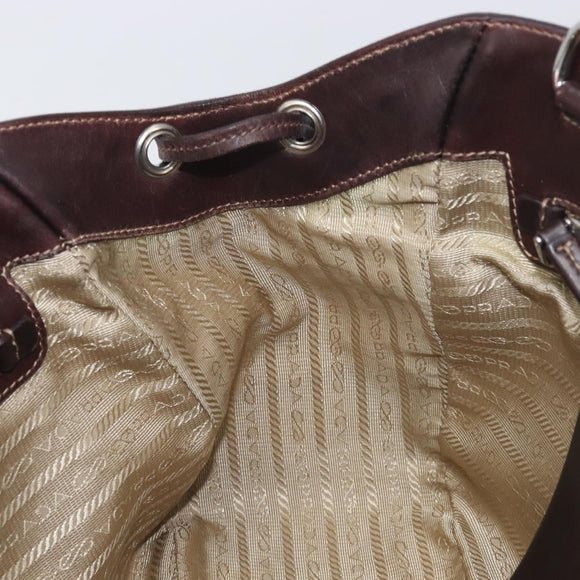 PRADA Tote Bag Canvas Jacquard Beige Silver Auth 199661V
