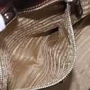 PRADA Tote Bag Canvas Jacquard Beige Silver Auth 199661V-25