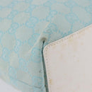 GUCCI GG Canvas Tote Bag Light Blue Gold 002 1099 Auth 199663-9