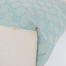 GUCCI GG Canvas Tote Bag Light Blue Gold 002 1099 Auth 199663-14