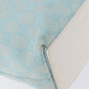 GUCCI GG Canvas Tote Bag Light Blue Gold 002 1099 Auth 199663-15