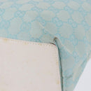 GUCCI GG Canvas Tote Bag Light Blue Gold 002 1099 Auth 199663-16