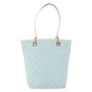 GUCCI GG Canvas Tote Bag Light Blue Gold 002 1099 Auth 199663-13