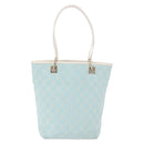 GUCCI GG Canvas Tote Bag Light Blue Gold 002 1099 Auth 199663-2