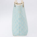GUCCI GG Canvas Tote Bag Light Blue Gold 002 1099 Auth 199663-3