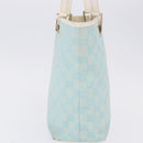 GUCCI GG Canvas Tote Bag Light Blue Gold 002 1099 Auth 199663-4