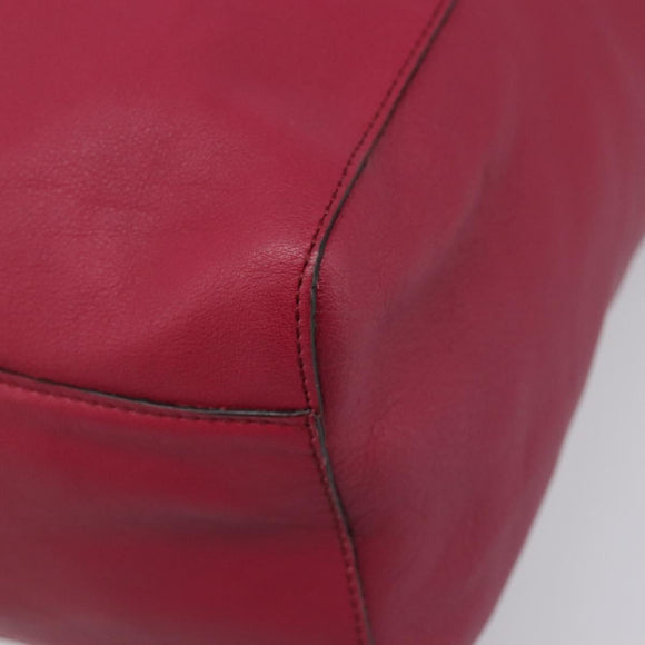 LOEWE Tote Bag Leather Wine Red Silver Auth 199664V