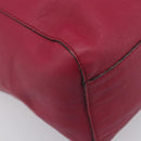 LOEWE Tote Bag Leather Wine Red Silver Auth 199664V-14
