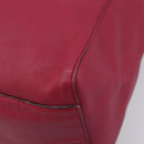 LOEWE Tote Bag Leather Wine Red Silver Auth 199664V-15