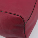 LOEWE Tote Bag Leather Wine Red Silver Auth 199664V-16