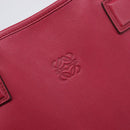 LOEWE Tote Bag Leather Wine Red Silver Auth 199664V-17