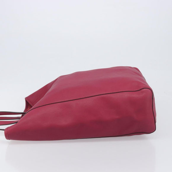 LOEWE Tote Bag Leather Wine Red Silver Auth 199664V