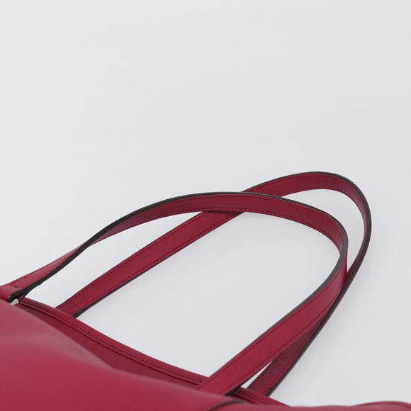 LOEWE Tote Bag Leather Wine Red Silver Auth 199664V