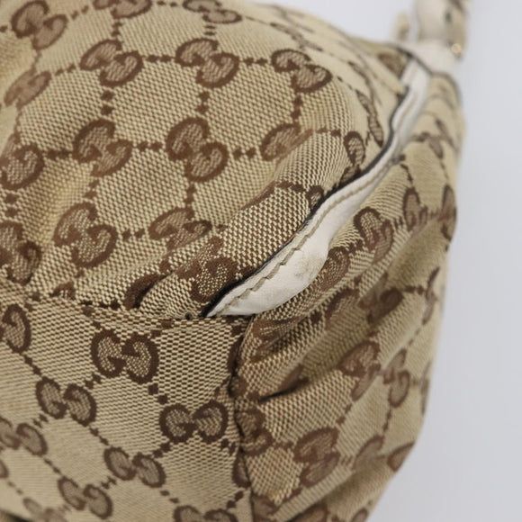 GUCCI GG Canvas Hand Bag Beige Gold 190525 Auth 199666V