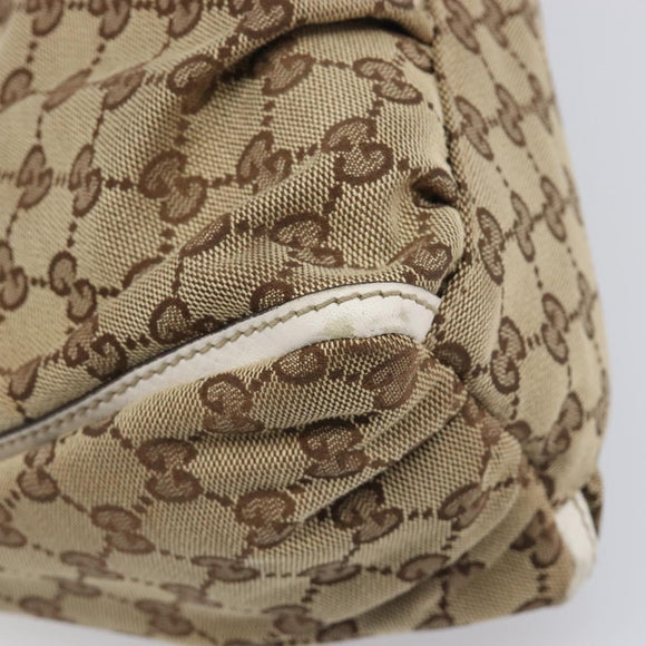 GUCCI GG Canvas Hand Bag Beige Gold 190525 Auth 199666V