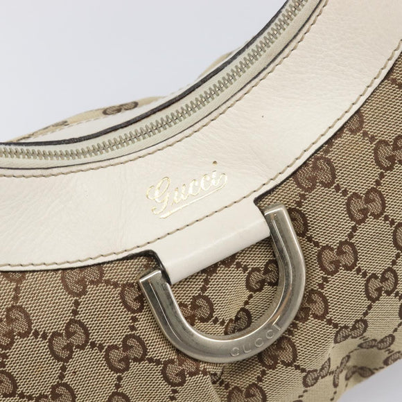 GUCCI GG Canvas Hand Bag Beige Gold 190525 Auth 199666V