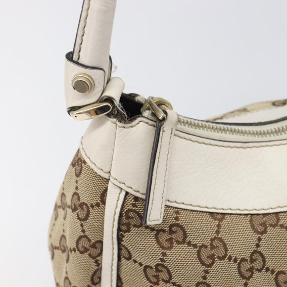 GUCCI GG Canvas Hand Bag Beige Gold 190525 Auth 199666V