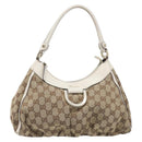 GUCCI GG Canvas Hand Bag Beige Gold 190525 Auth 199666V-2