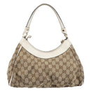 GUCCI GG Canvas Hand Bag Beige Gold 190525 Auth 199666V-3